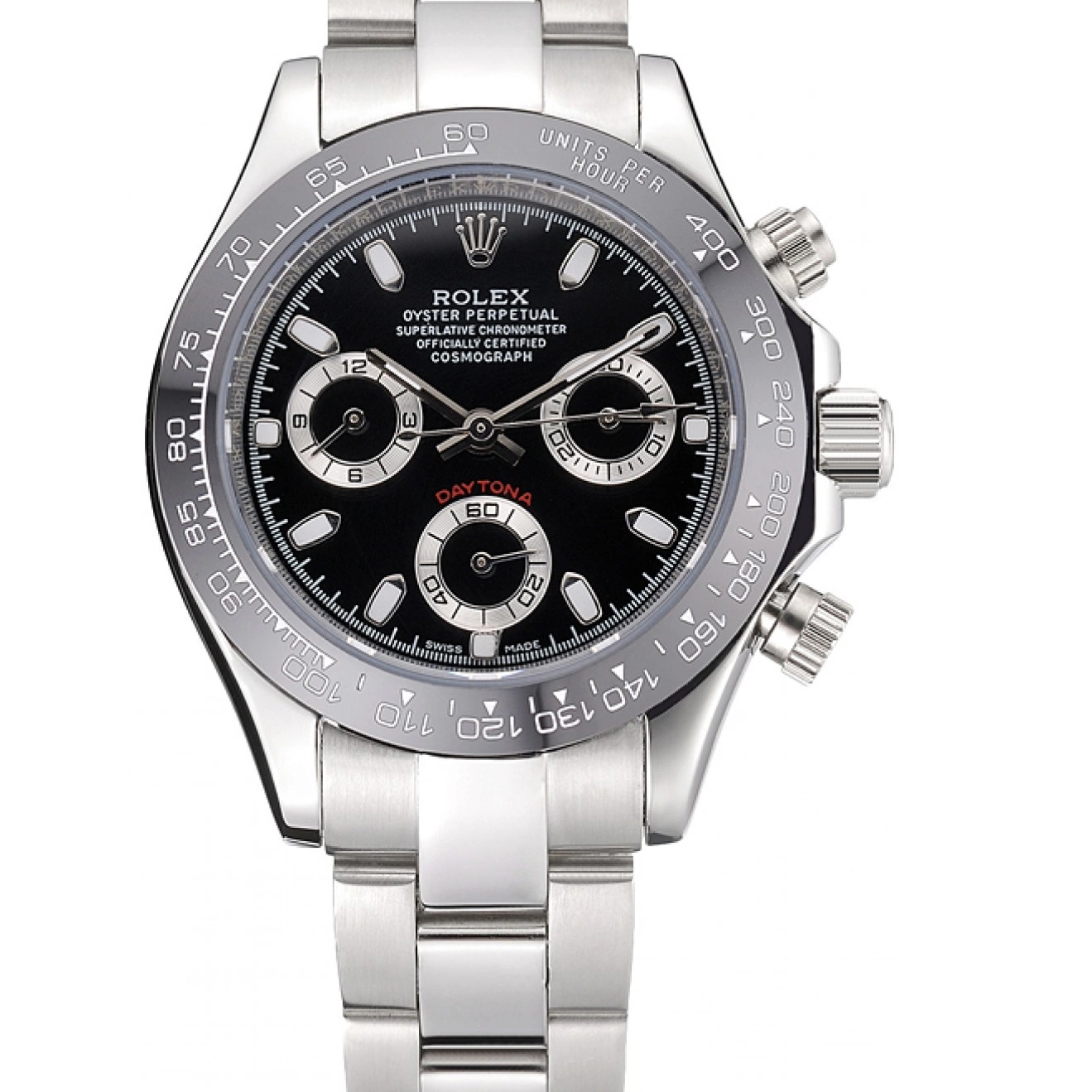 Aaa replica watch Steel Daytona Black Subdials Case Stainless Rolex Stainless Steel Silver 622635 Cosmograph 0726